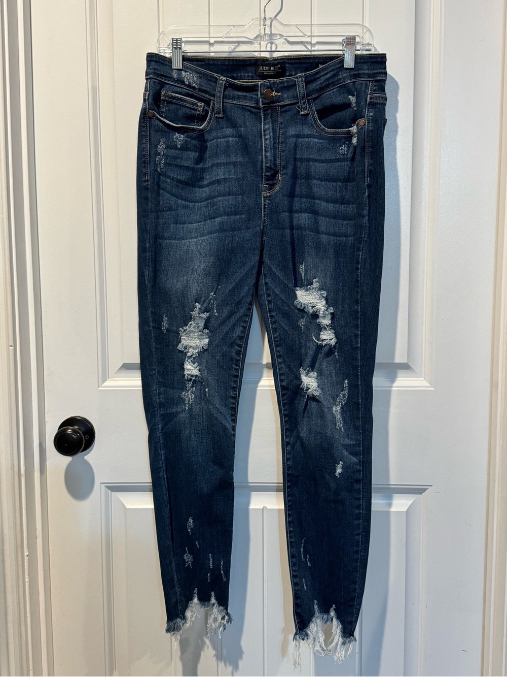 Judy Blue Dark Wash Distressed High-Rise Skinny Jeans